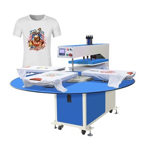 Machine de presse à chaud rotative entièrement automatique à 4 stations pour vêtements numériques et textiles, format A3/A4, pour transfert DTF - Product Image 1