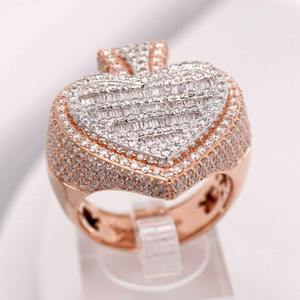 9.00Ct <b>Ice</b> Out VVS Moissanite Rose Gold Round & Baguette Cut Diamond Hip Hop Anniversary <b>Ring</b> Men's 925 Sterling Silver - Product Image 3