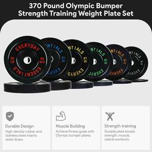 BalanceFrom Juego de Discos de Competición de 370 Libras (20 kg) para Fitness Olímpico, de Acero Fundido, para Entrenamiento de Fuerza, Personalizables - Product Image 4