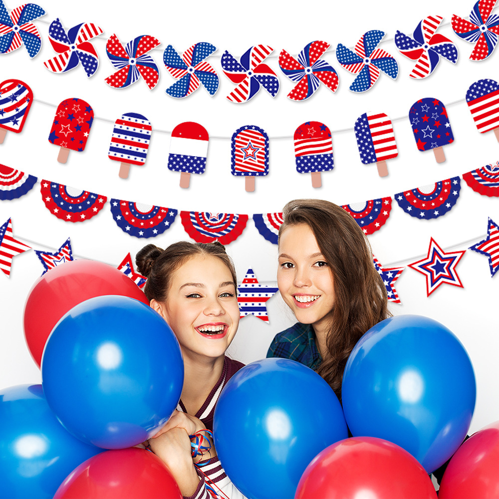 Флаг США, американский флаг, гирлянда, флаги США, 4 года, День независимости, патриотическая гирлянда для вечеринки, Настенный декор дома