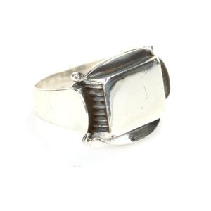 925 Sterling Silver Men's <b>Ring</b> with <b>Turquoise</b> Rectangular Stone Fine Jewelry Rhodium Plating Bezel Setting Everyday Wear - Product Image 1