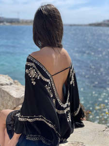 Hot <b>Sale</b> Casual Boho Dresses Women Bohemian Summer Short Dress Flare Sleeve Sexy Short Floral Embroidered Work Dress for Girls - Product Image 5