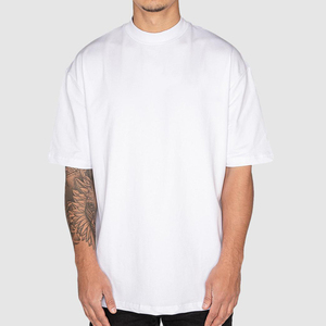 Vente en gros 100% coton côtes cou goutte épaule bouffante impression poids lourd surdimensionné conception personnalisé hommes T-Shirts - Product Image 2