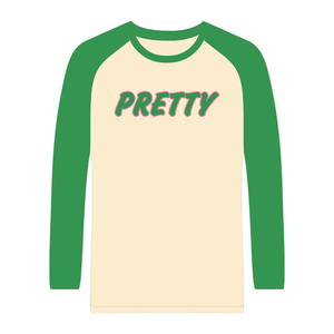 Camiseta de Manga Larga Raglán Neutral 08 Pretty Girl, Ropa de Hermandad Griega, Camiseta Rosa y Verde para Mujer, Ropa de Hermandad Universitaria Griega - Product Image 5