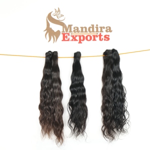 100% Remy pur jeune vierge naturel ondulé faisceaux de cheveux vendeur couleur noire fabrication indienne temple extensions de cheveux humains - Product Image 3
