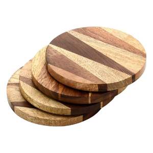 Natural Wooden <b>Coaster</b> <b>Set</b> Crafted For Minimalist Home Styling And Functional Table Arrangements - Product Image 3