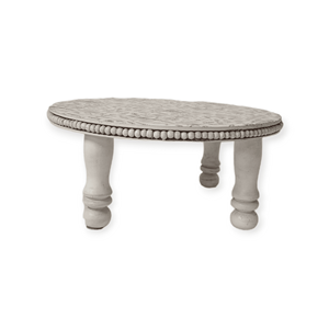 Hand-Crafted Contemporary Beaded Mango Wood Serving Display Riser Artisan Engraved Farmhouse <b>Kitchen</b> Tabletop Centerpiece Set - Product Image 5