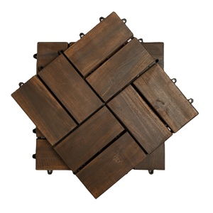 Dalles de terrasse contemporaines en bois d'acacia imperméables et antidérapantes, lames de bois emboîtables 300x300mm, écologiques, garantie 5 ans et plus - Product Image 1