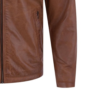 Chaqueta de Cuero Genuino para Hombre, Chaqueta de Cuero Vacuno, Chaqueta de Cuero Delgada para Hombre en Oferta, Chaqueta de PU con Forro Polar Cálido de Alta Calidad - Product Image 6