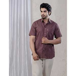 Camisa de Hombre de Manga Corta 100% Algodón Estampada, Casual y de Esmoquin, Corte Ajustado, Tejido Popelina Transpirable, Moda ODM - Product Image 3