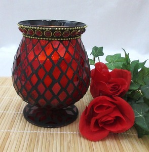 New Year Luxury mosaic Glass Candle jar with Clear Glass Jar Decorated Votive <b>Tea</b> <b>Light</b> Christmas Decor Candle Container - Product Image 6