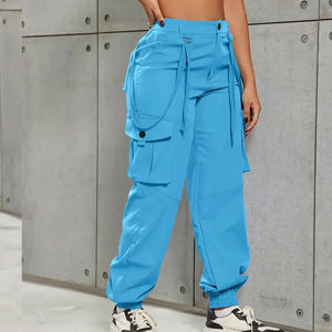 Pantalones Cargo Deportivos para Mujer con Logotipo Bordado Personalizado, Pantalones Cargo de Tela de Algodón Ligera para Mujer - Product Image 4