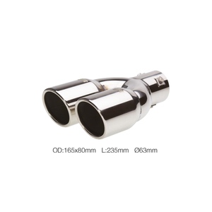 Terminale rotondo diametro 63mm a doppia inclinazione in acciaio inox - Product Image 1