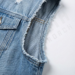 Gilet en jean unisexe sans manches, veste en jean pour hommes et femmes, streetwear tendance, tenue décontractée, vintage, lavé, élégant, vêtement d'extérieur - Product Image 6