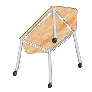 Modern Minimalist Movable FOS Mobile <b>Table</b> 120x60cm Rubber Wood with Iron Legs FOS019 - Product Image 4