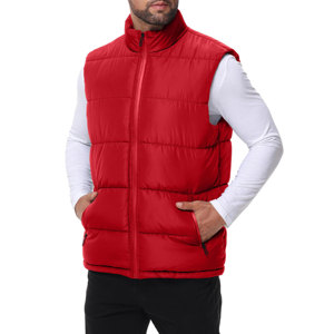 Customized Logo Men's Running <b>Walking</b> Hiking Lightweight Full Zip Sleeveless Puffer <b>Padded</b> Vest with Zipper Pockets - Product Image 2