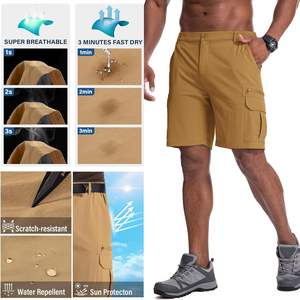 Short en Toile Léger et Écologique 100% Coton pour Homme Séchage Rapide Respirant Résistant à l'Eau pour Extérieur Décontracté Solide - Product Image 5