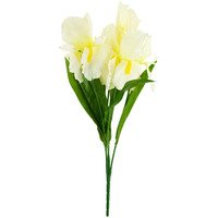 Martom IRIS BOUQUET 7 PCS BUNGA SUTRA PUTIH BUATAN TANGAN SIMULASI TINGGI Gaya Alami Besar untuk Restoran dan Pernikahan
