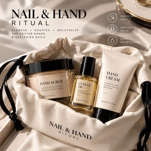 ELAN KIMYA OEM Private Label Professional 3-Step Nail Hand Care Gift Set Exfoliating Hand Scrub 100g Cuticle Oil 15ml M Antalya - Product Image 2