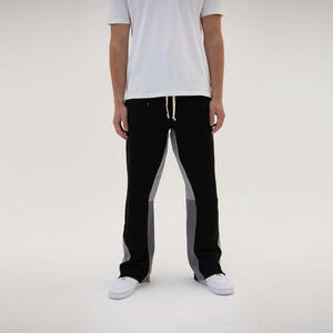 Nouveau pantalon de survêtement évasé droit respirant en coton à coupe ample décontracté d'automne à logo de marque personnalisé en vente - Product Image 1