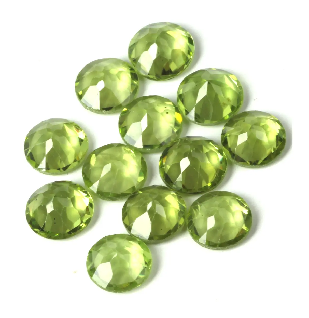 True Peridot Gemstone 10X10MM Round Cut Faceted Shape Loose Precious Natural Green Gemstone For Making all types Of Jewelry