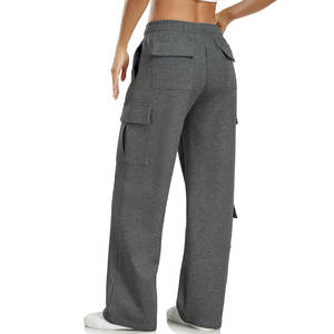 Venta al por mayor Joggers bolsillos logotipo personalizado pantalones entrenamiento correr invierno cálido polar pantalones de chándal para mujeres transpirable - Product Image 6