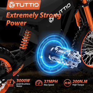 Soleil01 Electric-Dirt-Bike con forcella di sospensione nera, pneumatico grasso 14 "/12" 2000W elettrico-moto con batteria 48V 21AH 37mph - Product Image 3