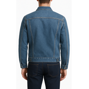 แจ็คเก็ตยีนส์คลาสสิกสำหรับผู้ชาย แบบติดกระดุม ผ้าฝ้าย 100% สไตล์ลำลองสำหรับฤดูหนาว - Product Image 2