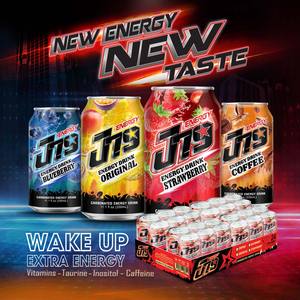 Fresa bebida energética 330ml bebida 24 latas por caja lata sin azúcar taurina vitaminas OEM ODM muestra gratis Vietnam - Product Image 5