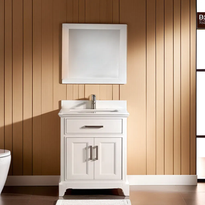Hardwood 30 Inch Modern Luxury Wall-mounted <b>Vanity</b> <b>Mirror</b> Set Fashional <b>Vanity</b> Cabinet Single Sink <b>Mirror</b> Bathroom <b>Vanity</b> Hotel - Product Image 2