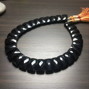 Collier bib en onyx noir naturel tendance de haute qualité avec perle d'eau douce et chaîne en argent, bijoux en onyx facetté - Product Image 6