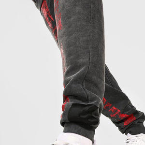 Ensembles de survêtements streetwear zippés avec appliques, couleur unie, patchs, coupe évasée, effet délavé à l'acide - Product Image 5