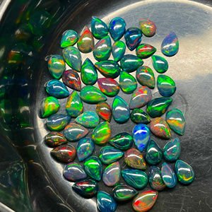 อัญมณีหลวมทรงลูกแพร์ทรงหลวมโอปอลคาร์โบชองสีดำจากเอธิโอเปีย - Product Image 5