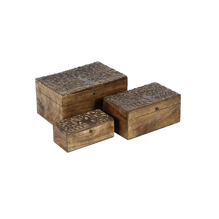 Vendita calda di lusso artigianato in legno personalizzato di alta qualità Design unico intagliato a mano scatola di legno dal produttore indiano