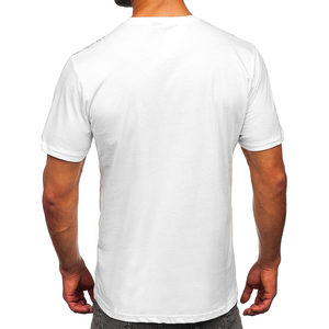 เสื้อยืดโอเวอร์ไซส์ผู้ชาย ผ้าฝ้าย 100% สีขาว 260 กรัม ผ้าเจอร์ซีย์ พิมพ์ลายสกรีนและพิมพ์ซิลค์สกรีน ลายเรียบ เสื้อผู้ชาย - Product Image 2