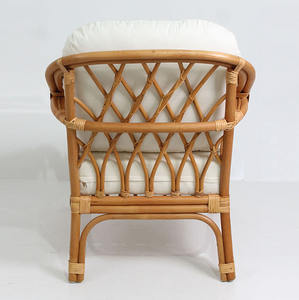 Natural Brown UV-Resistant PE Rattan One Seat Garden Sofa Waterproof Cushion <b>Outdoor</b> <b>Furniture</b> Minimalist Design Farmhouse - Product Image 4