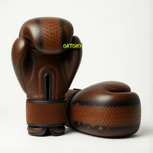 Guantes de Boxeo de Piel de Serpiente y Cuero Vacuno Genuino de Primera Calidad, con Logotipo Personalizado, Estilo Vintage, Twins Winning - Product Image 1