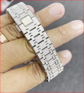 Montre pour homme en acier inoxydable, octogonale, avec diamants en moissanite, style hip-hop, mode business et sport, mouvement à quartz, montre-bracelet de luxe - Product Image 3