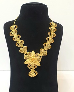 Conjunto de joyería de moda de Latón chapado en oro de 24 quilates, diseño de flores de estilo clásico, cobre hecho a mano para bodas, compromisos, fiestas - Product Image 2