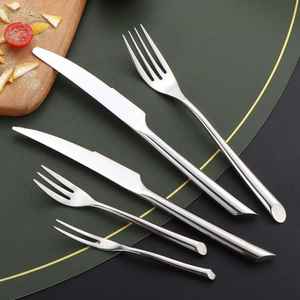 Ensemble de couverts en métal pour hôtels et restaurants, design élégant, ensemble de couverts argentés, vaisselle pour dîner de mariage, accessoires de table - Product Image 6