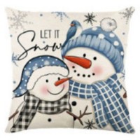 Housse de coussin carrée décorative en lin à motif végétal rétro minimaliste pour Noël, idéale pour canapé, lit et décoration intérieure