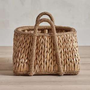 Cesta de almacenamiento de jacinto de agua y algas marinas tejida a mano de alta calidad con asas, la mejor opción para la decoración del hogar de Vietnam - Product Image 4