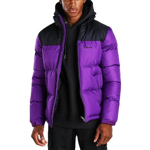 Customized Streetwear Padded Quilted Zip up Hoodie <b>Heat</b> Reactive Thermochromic Warm Puffy Bubble Down <b>Coat</b> Puffer - Product Image 1