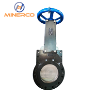 Vanne à opercule MINERCO en acier inoxydable pour boues, commande manuelle, DN50-DN500, avec conception d'étanchéité souple