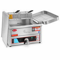 Friteuse électrique de table professionnelle en acier inoxydable, à cuve simple ou double, pour snack-bars et restaurants de restauration rapide