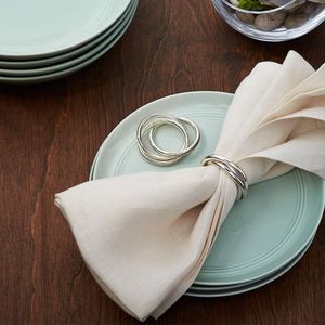 High end vintage napkin rings for formal dinner <b>tables</b> crafted in premium quality metal with ornate classic design appeal - Product Image 2