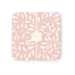 ที่รองแก้วไม้วอลนัททรงสี่เหลี่ยมคลาสสิกหรูหราพร้อมกล่องใส่ลายดอกไม้สีชมพูและสีขาวเป็นมิตรกับสิ่งแวดล้อม - Product Image 2