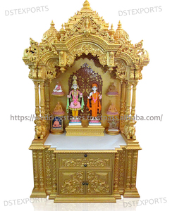 Temple traditionnel en bois de teck sculpté à la main Swaminarayan pour les maisons, grande taille, temple sur pied, DSTExports, unité de pooja, États-Unis - Product Image 2