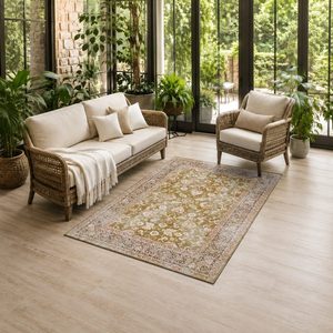 <b>RUGS</b> DEPOT LXDP-0157 Wholesale Beige Brown Traditional Medallion Digital Printed Machine Washable Chenille Area <b>Rug</b> <b>Non</b> <b>Slip</b> - Product Image 6