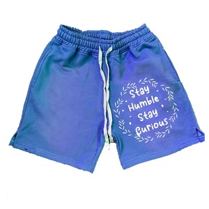 Custom Rhinestone Logo Acid Wash <b>Shorts</b> for Men Vintage French Terry Distressed <b>Sweat</b> <b>Shorts</b> Summer Streetwear Wholesale" - Product Image 4